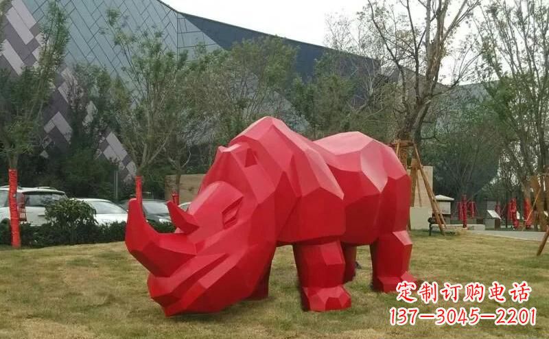 聊城摩洛哥高端不锈钢犀牛雕塑