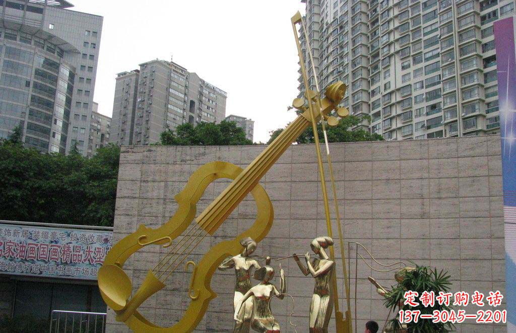 聊城不锈钢演奏大提琴雕塑