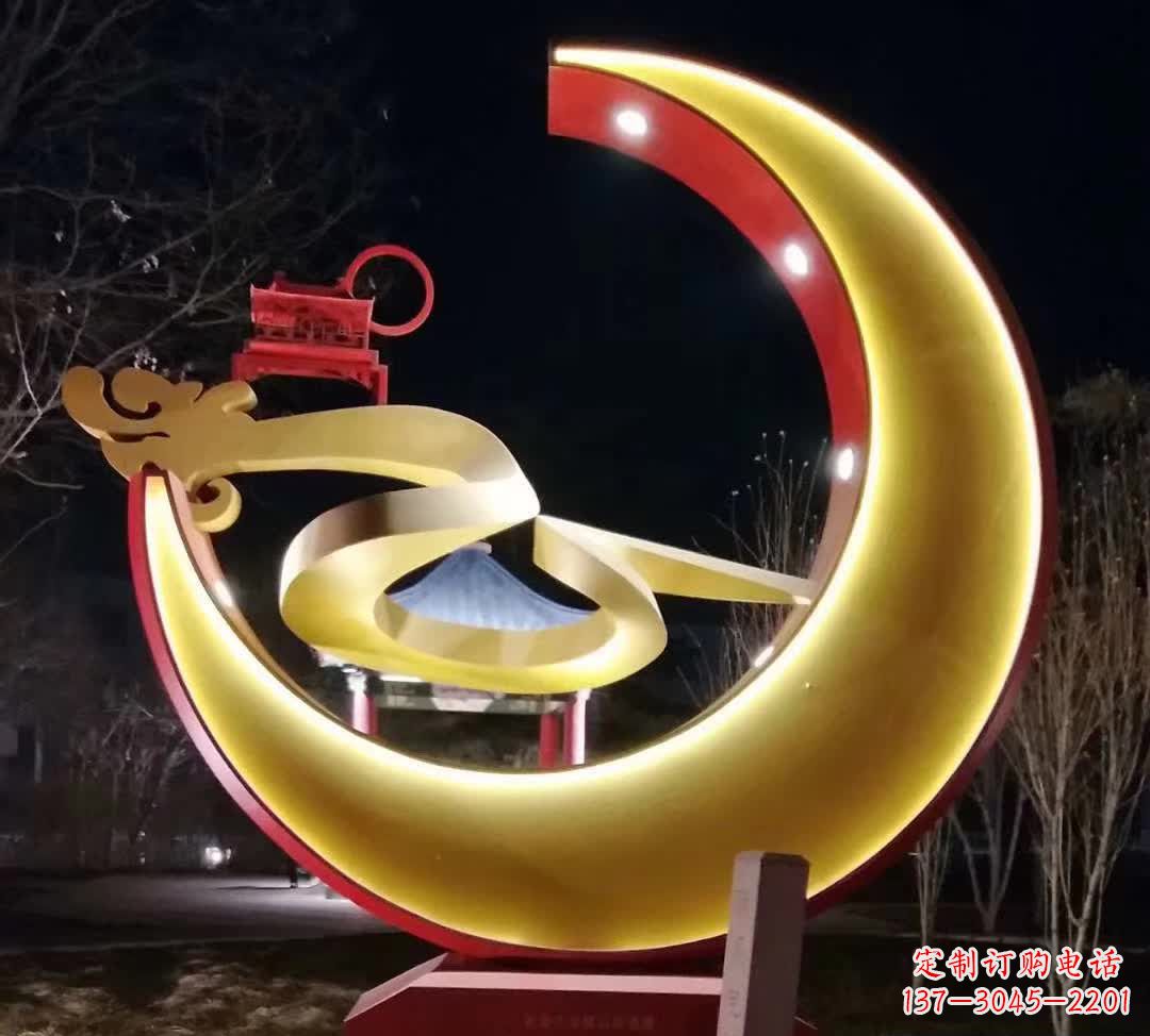 聊城精致不锈钢月亮雕塑