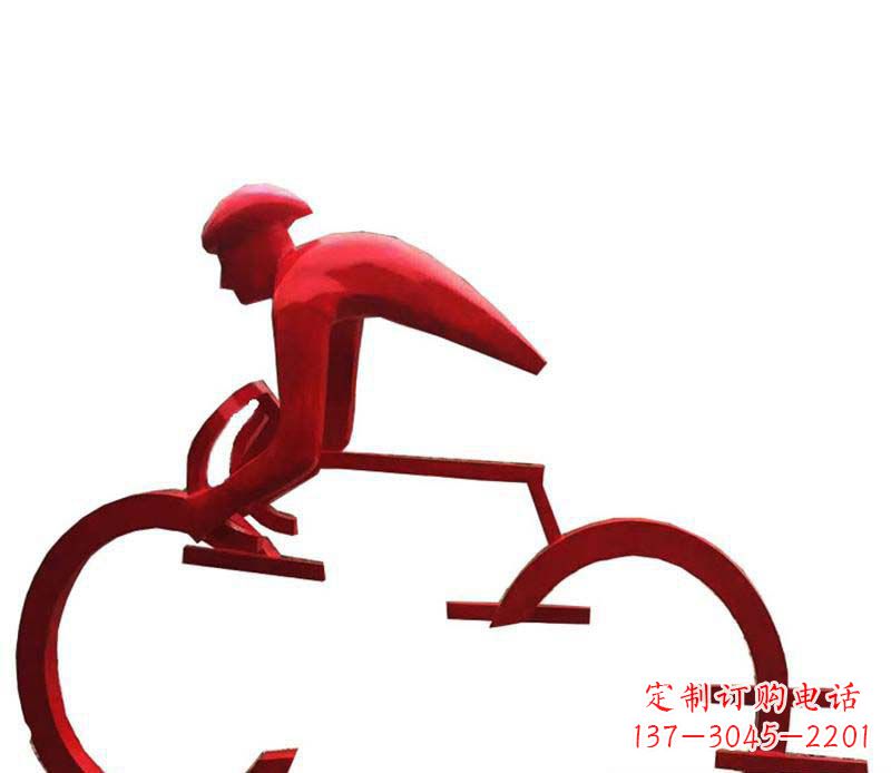 聊城公园主题不锈钢自行车雕塑
