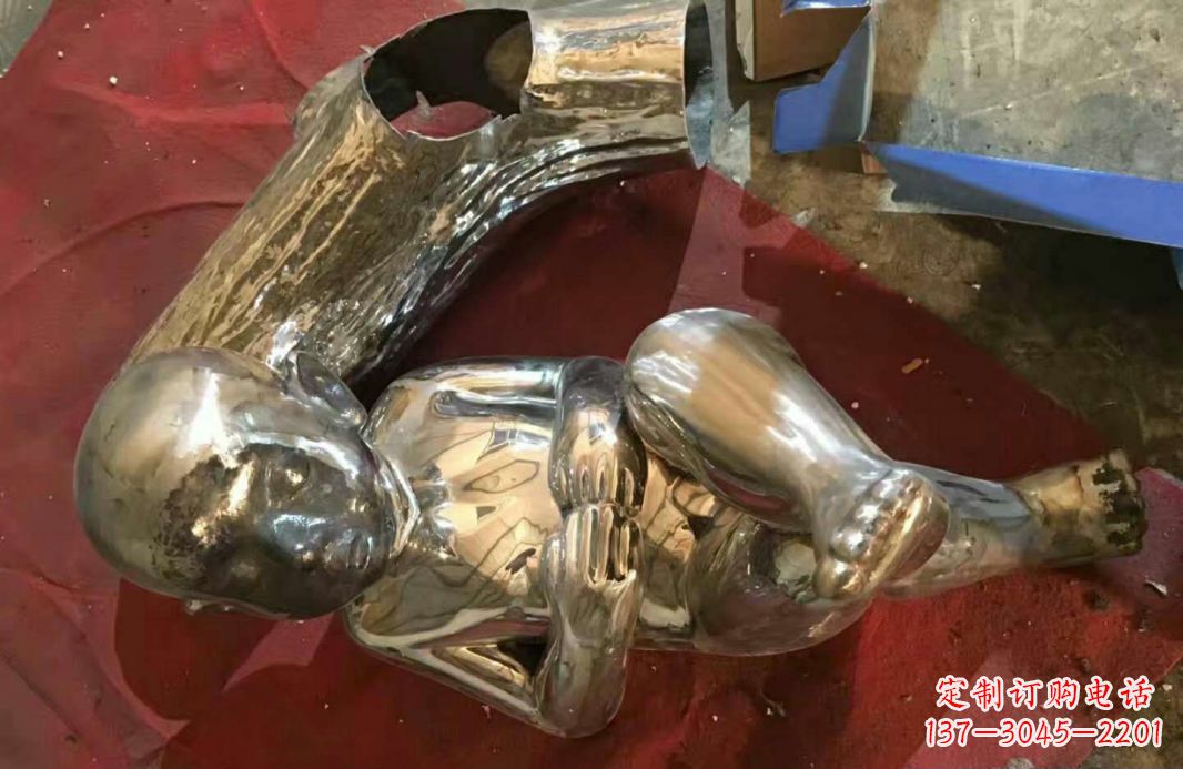 聊城风格时尚可爱的不锈钢儿童雕塑