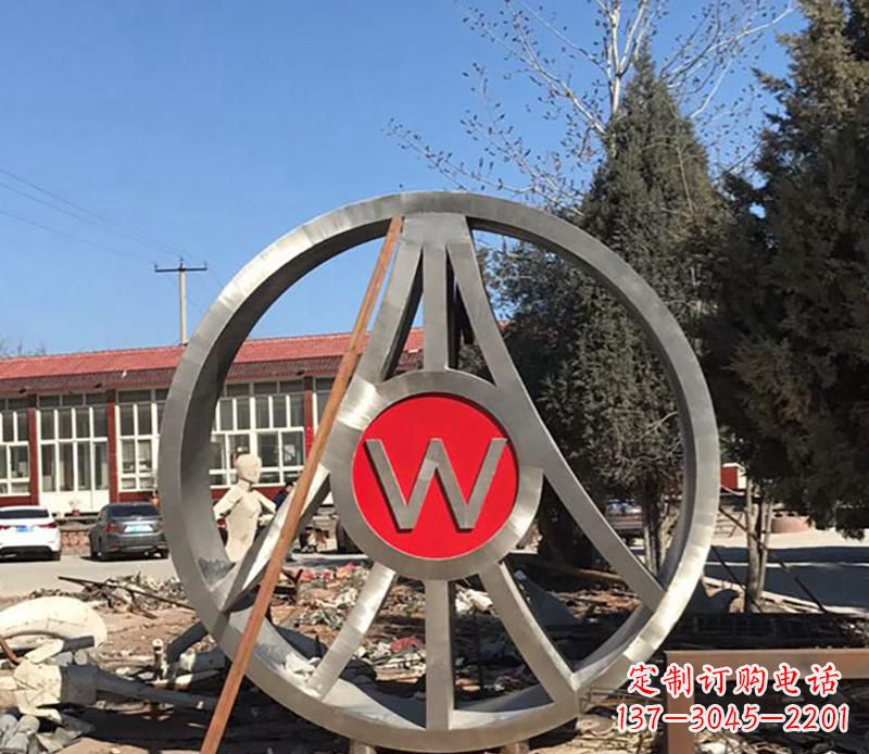 聊城精美的不锈钢圆球字母景观雕塑