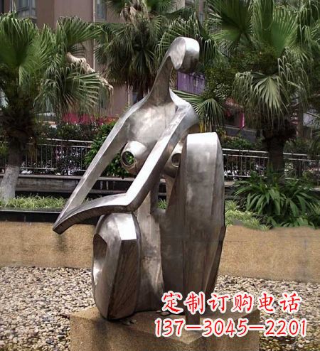 聊城现代艺术风格的不锈钢女人雕塑