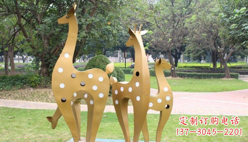 聊城彩色不锈钢梅花鹿雕塑