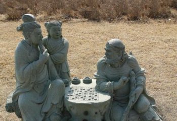 聊城八仙下棋铜雕塑