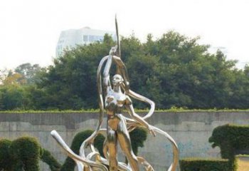 聊城跳丝带魅力少女铜雕