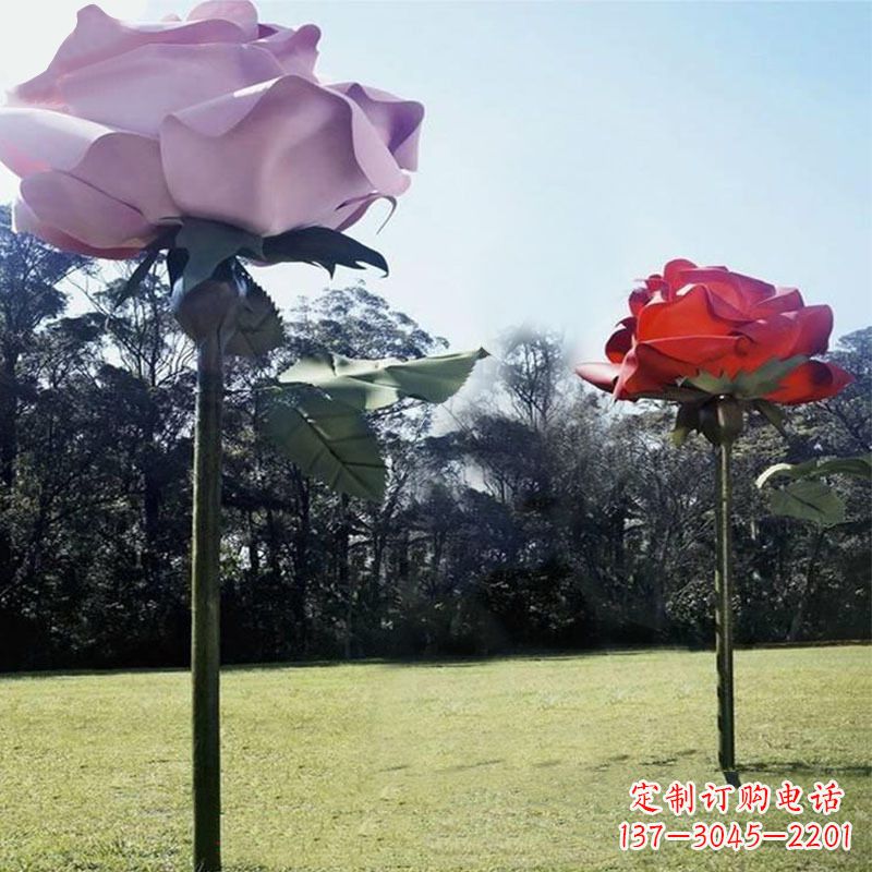 聊城精美不锈钢雕刻玫瑰花雕塑