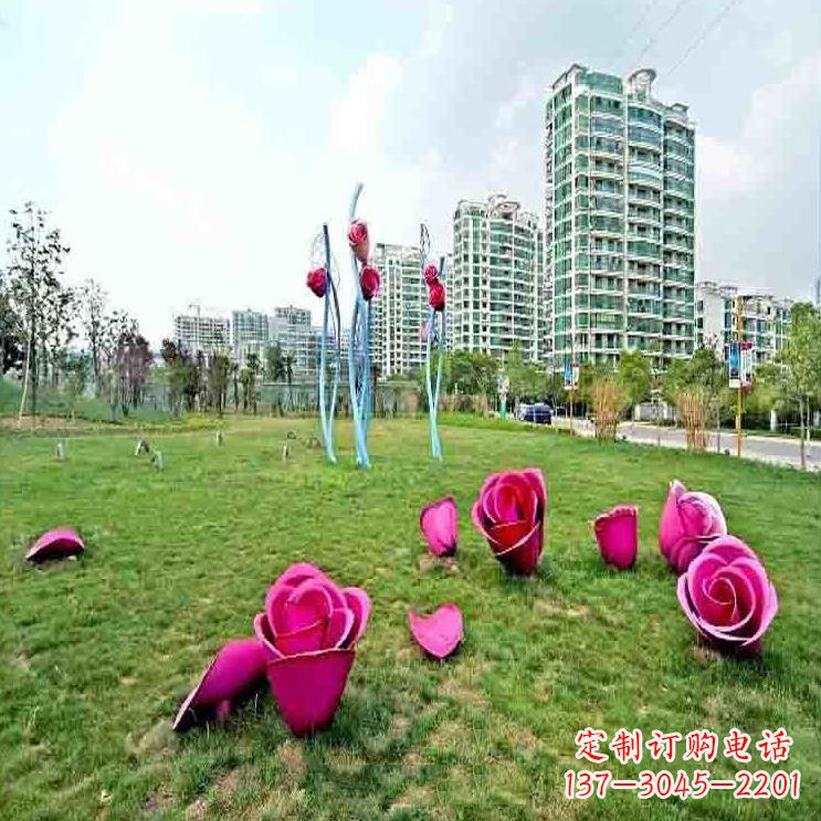 聊城中领雕塑不锈钢玫瑰雕塑