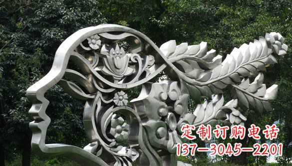 聊城高雅美貌不锈钢美女头象雕塑
