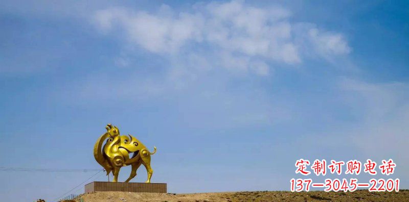 聊城公园抽象骆驼景观铜雕