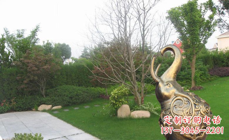 聊城公园装饰用铜制小象雕塑