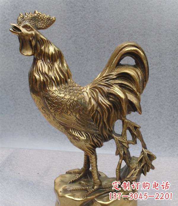 聊城经典公鸡铜雕