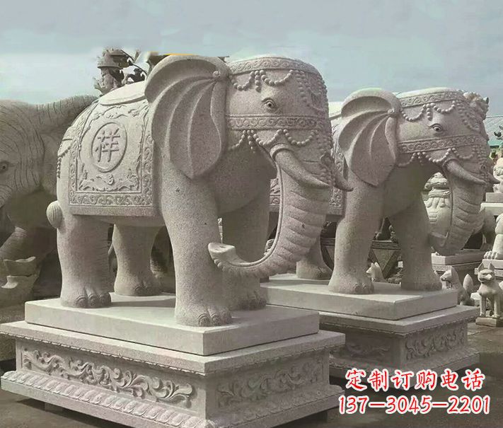 聊城精美大象大理石雕塑