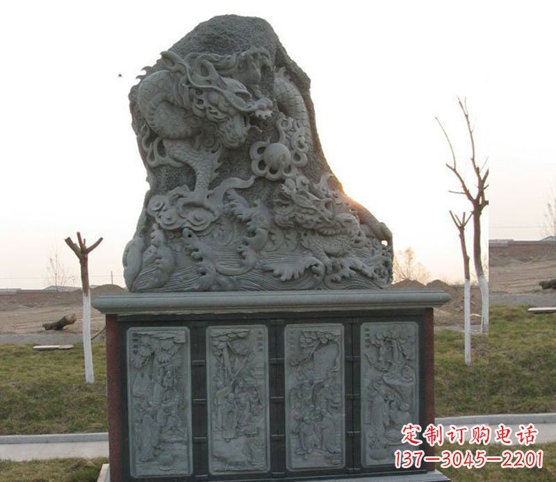聊城公园大理石龙雕塑