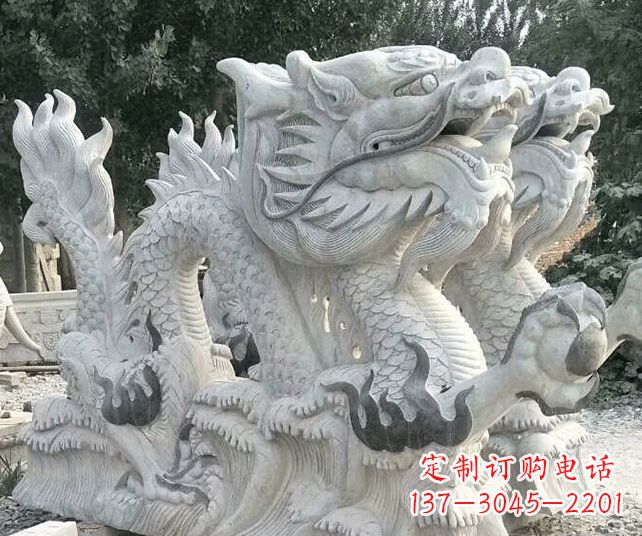 聊城公园大理石生肖龙景观石雕
