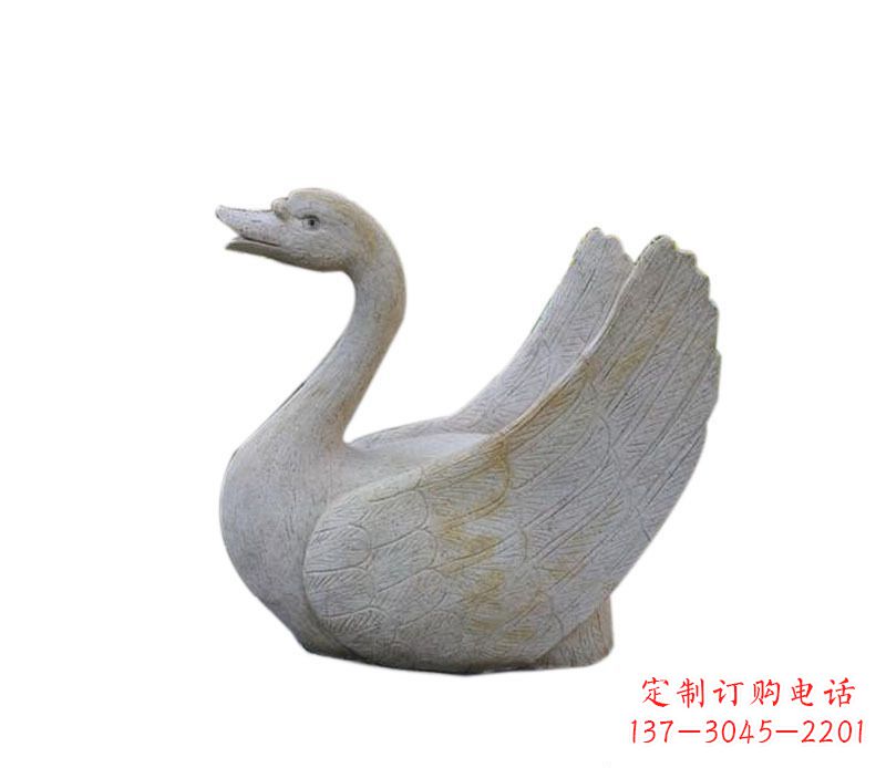 聊城公园大理石天鹅喷泉景观石雕