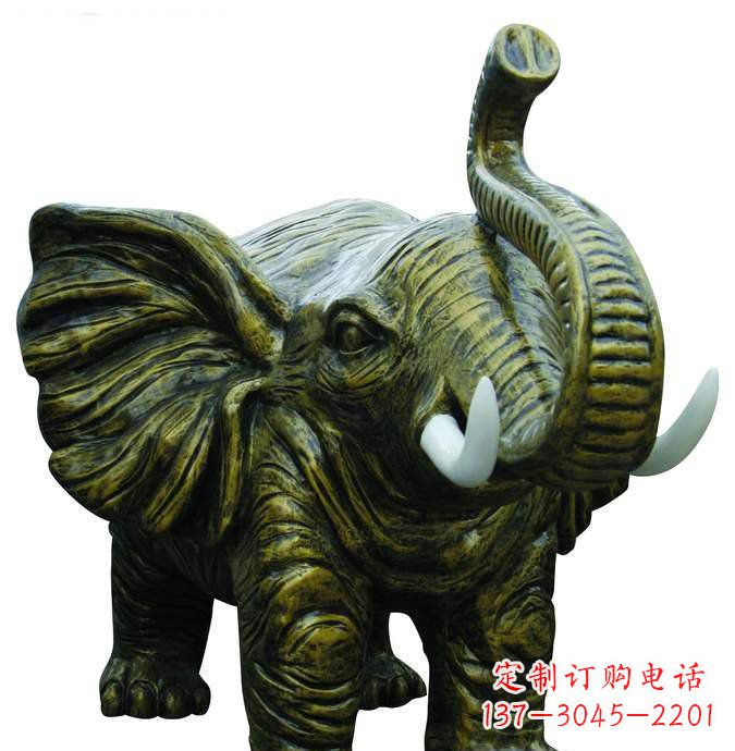 聊城公园大象动物铜雕