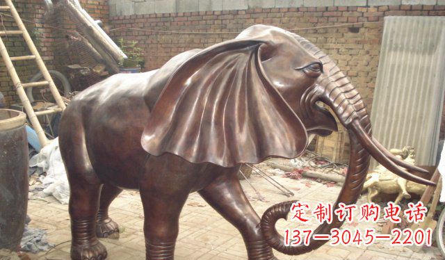 聊城精美细腻的铸铜大象雕塑