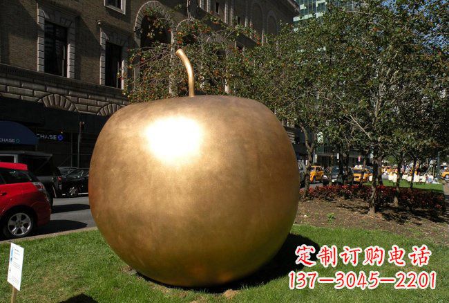 聊城大型铜雕苹果雕塑