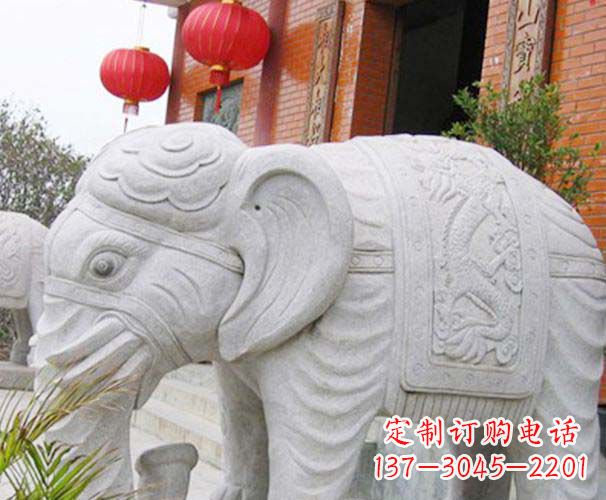 聊城公园动物大理石大象石雕