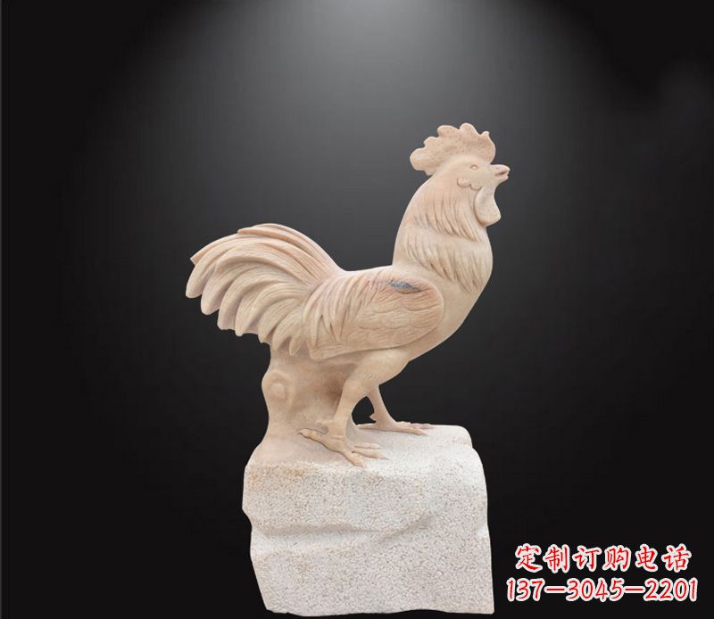 聊城公园动物公鸡石雕