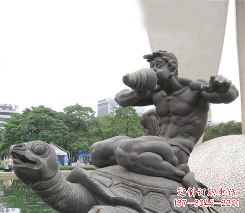 聊城海龟雕塑，漫步沙滩时的自然之美