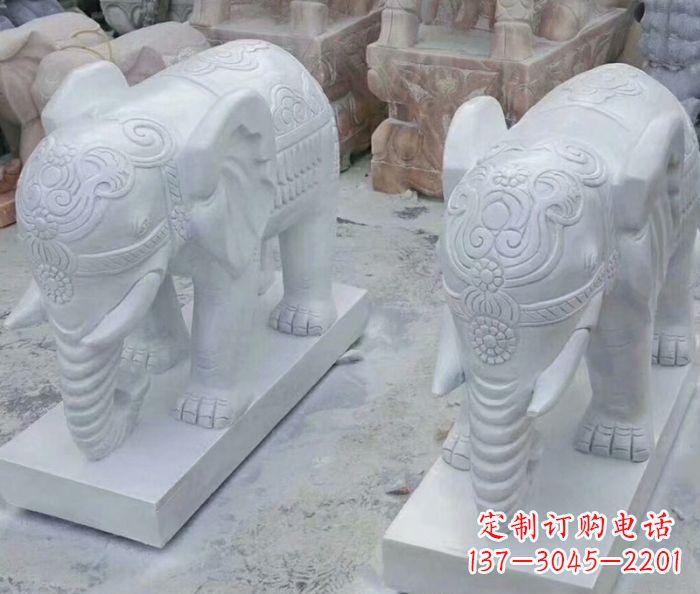 聊城高雅雕塑招财石雕大象