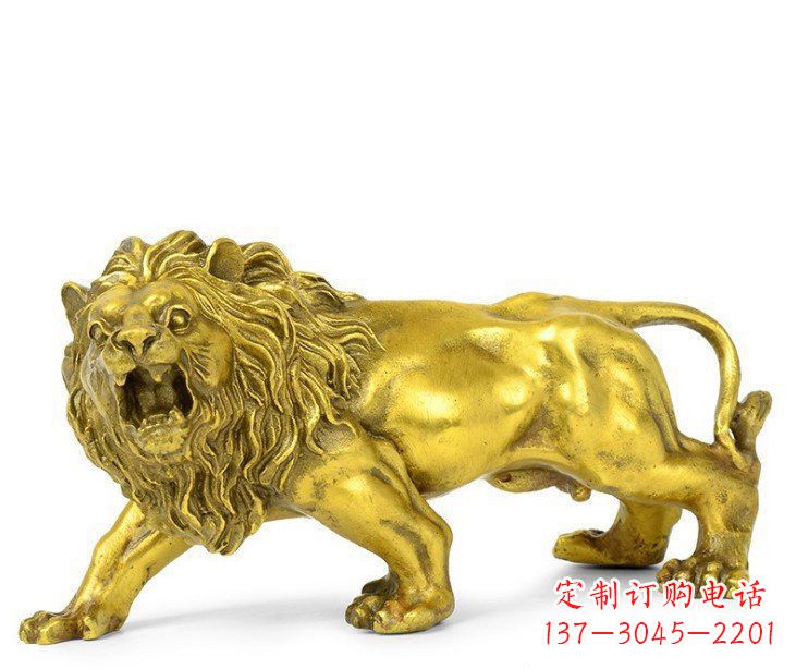 聊城黄铜鎏金狮子雕塑——象征力量的艺术精品