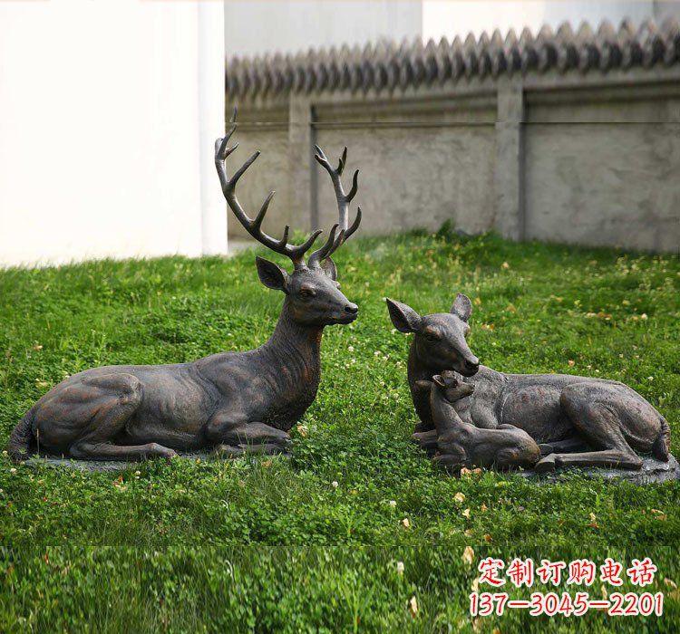 聊城精美梅花鹿铜雕