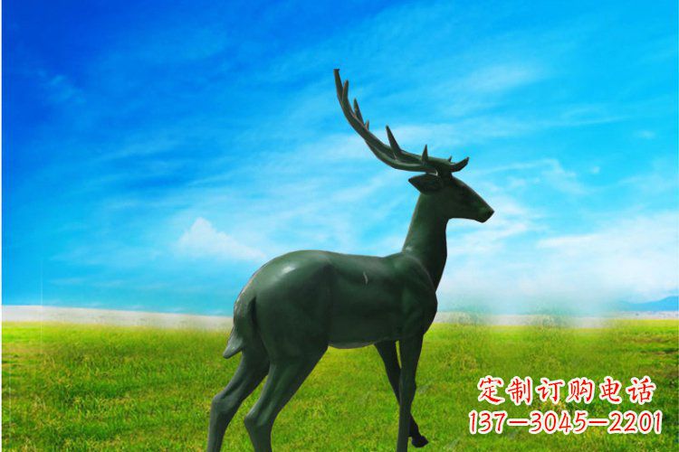 聊城中领雕塑 | 公园动物梅花鹿铜雕