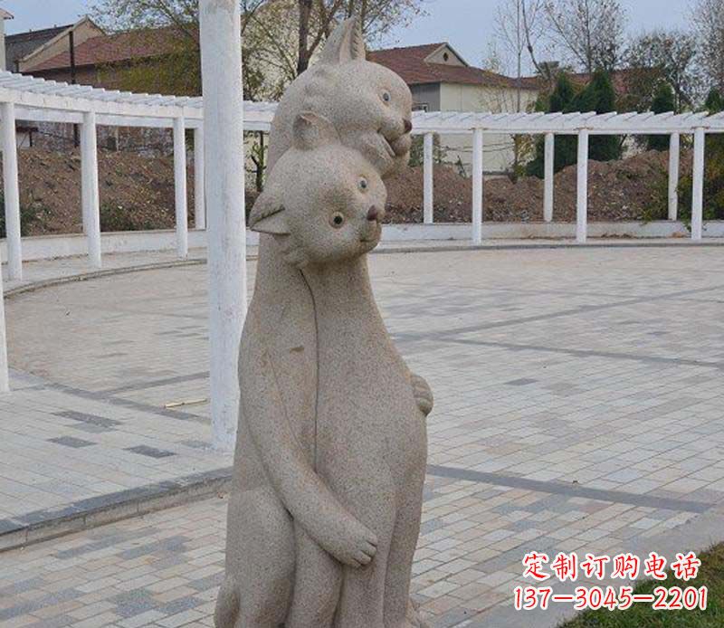 聊城精美小猫石雕，让您的公园更加美丽