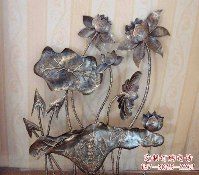 聊城中领雕塑精美莲花锻铜雕塑景观