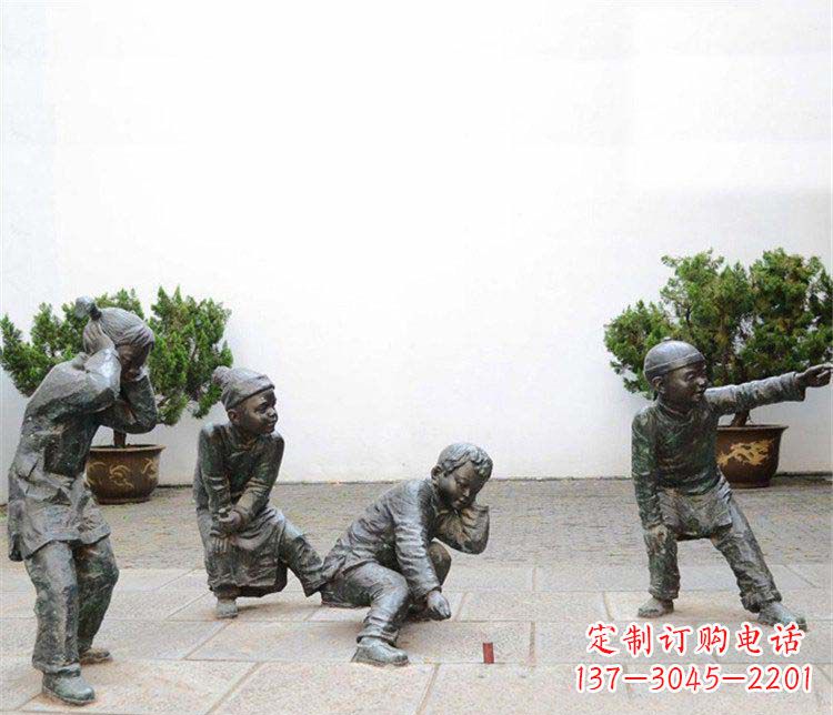 聊城愉悦童年,珍藏宝贝铜雕小孩