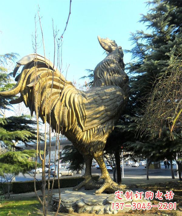 聊城艺术级公鸡大型铜雕