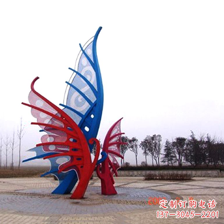 聊城公园广场不锈钢景观蝴蝶景观雕塑