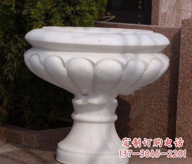 聊城中领雕塑——汉白玉花盆石雕