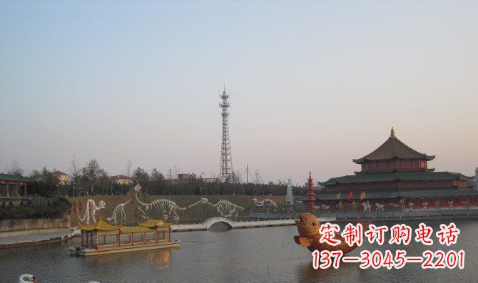 聊城公园金鱼动物铜雕