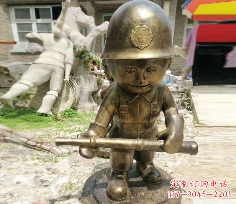 聊城精致细腻的交通警察铜雕