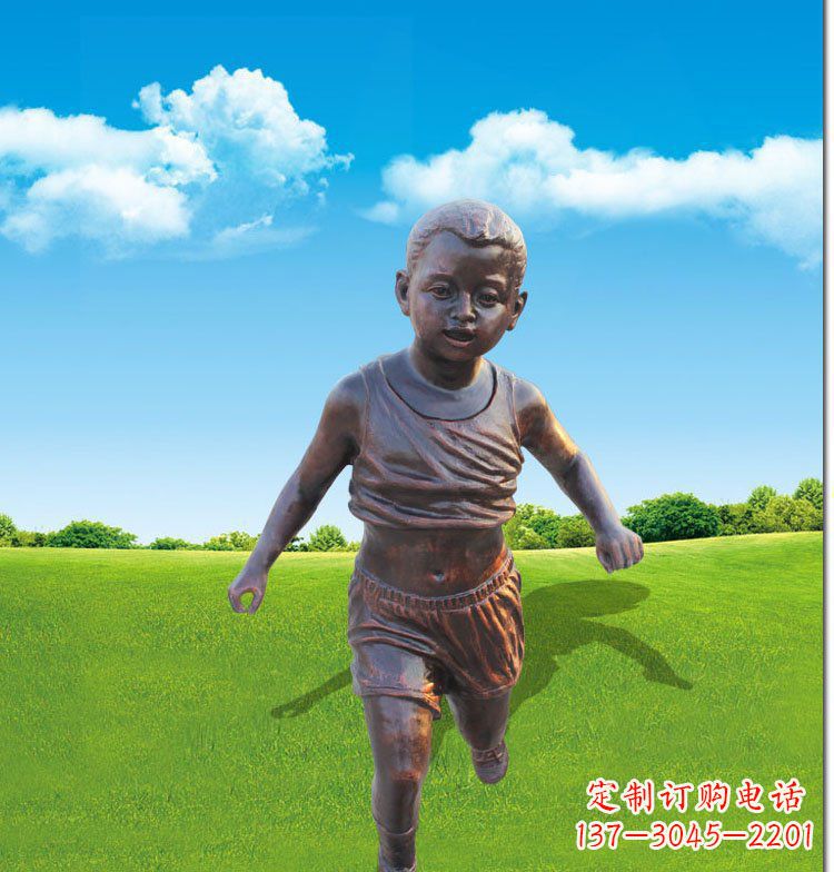 聊城优雅玻璃钢仿铜儿童雕塑