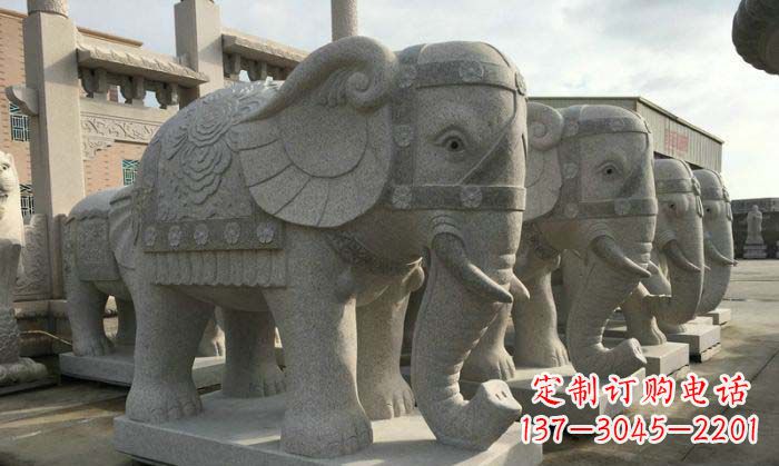 聊城庄严雄伟的大象石雕