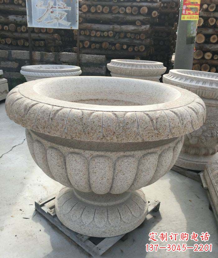聊城高质量大理石花盆石雕