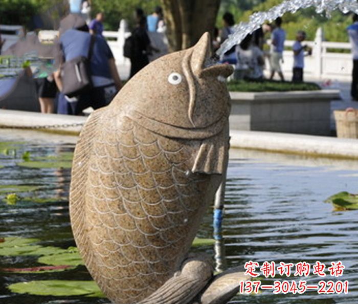 聊城大理石鲤鱼喷泉石雕