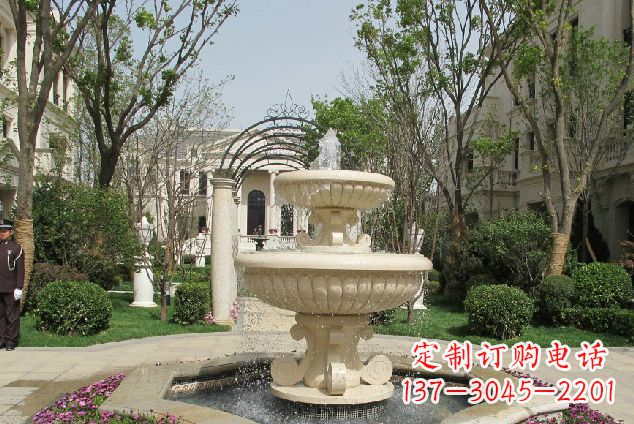 聊城公园景观大理石喷泉石雕 (4)