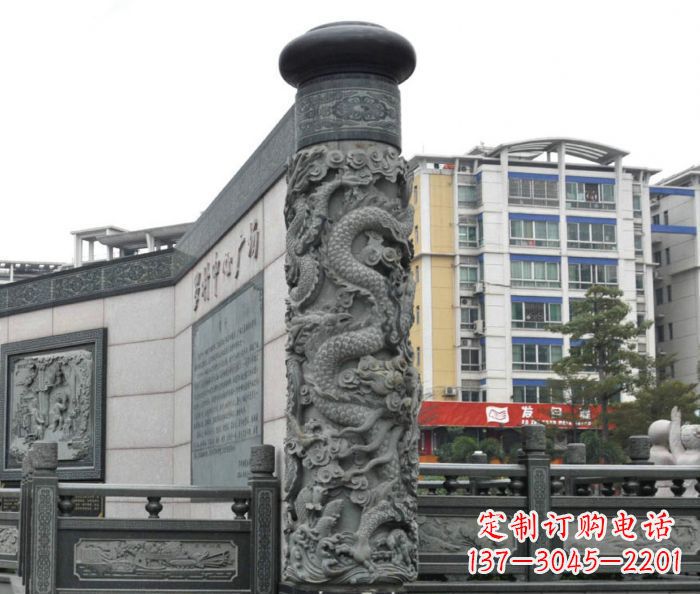 聊城传承中国古典文化的雕刻龙柱雕塑