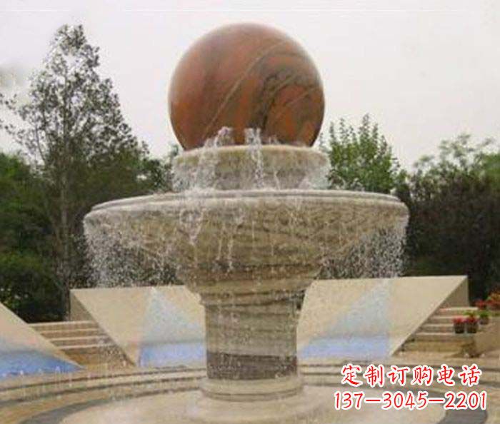 聊城公园景观风水球喷泉石雕 (2)