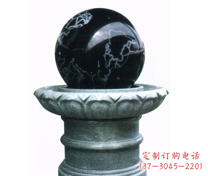 聊城公园景观风水球喷泉石雕 (3)