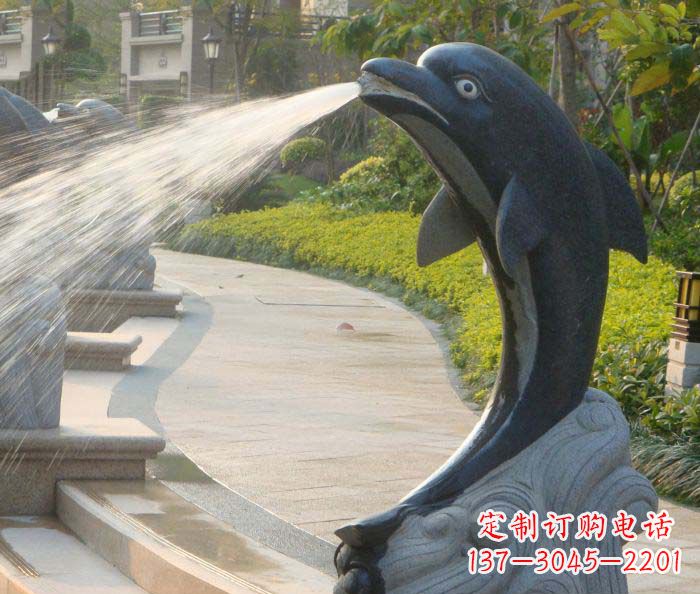聊城现代公园景观海豚雕塑