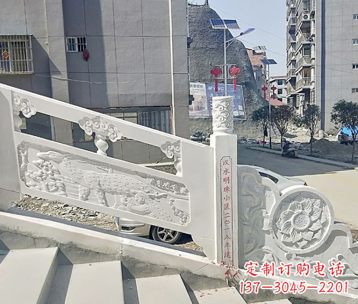 聊城汉白玉石雕栏板,唯美园林装饰