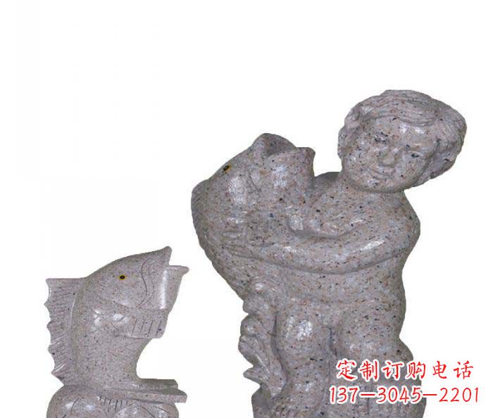 聊城飘洒雕塑——公园景观石雕鱼喷泉
