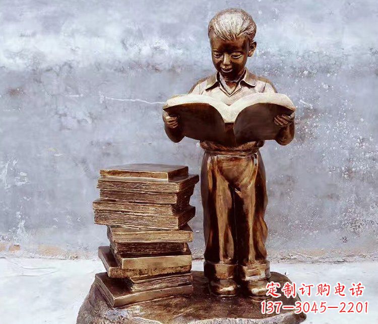 聊城玻璃钢仿铜小孩雕塑